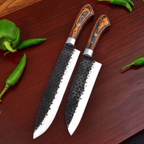 Custom Handmade Damascus 8 High Quality Kitchen Knife Set,damascus Chef Knife  Set With Roll Case Bag, Christmas Gift 