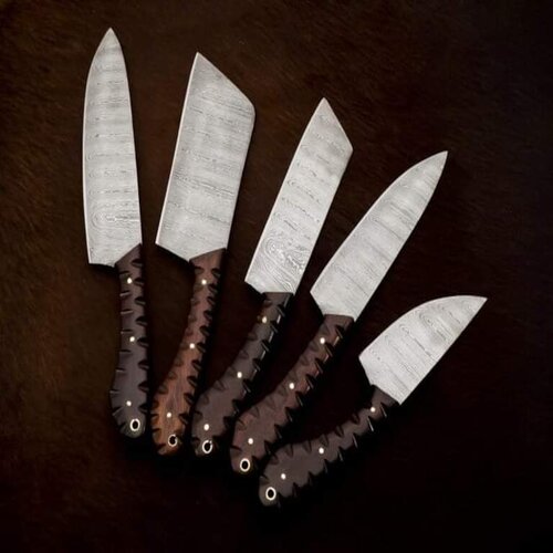 5Pcs Hand Forged Damascus Steel Chef Set