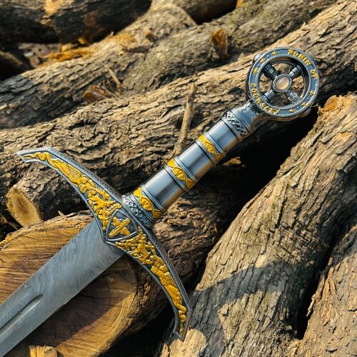 Handmade Templar Knights Sacred Holy Longsword Ornate Full Length Steel Sword.