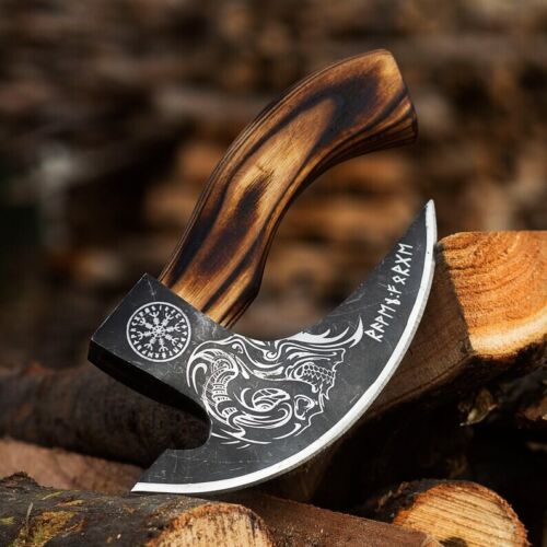 Custom Gift Hand Forged The Viking Pizza slicer is made from D2 high carbon steel.